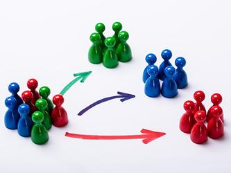 Graphic showing coloured figurines to represent research panellists